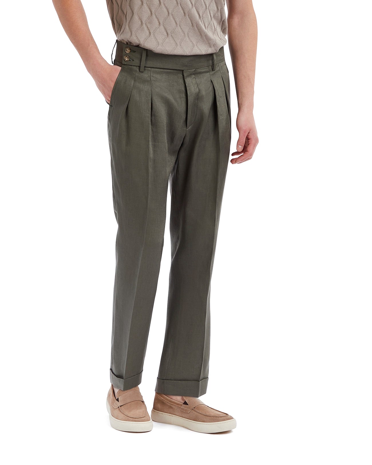 Pantalón Cargese de puro lino militar