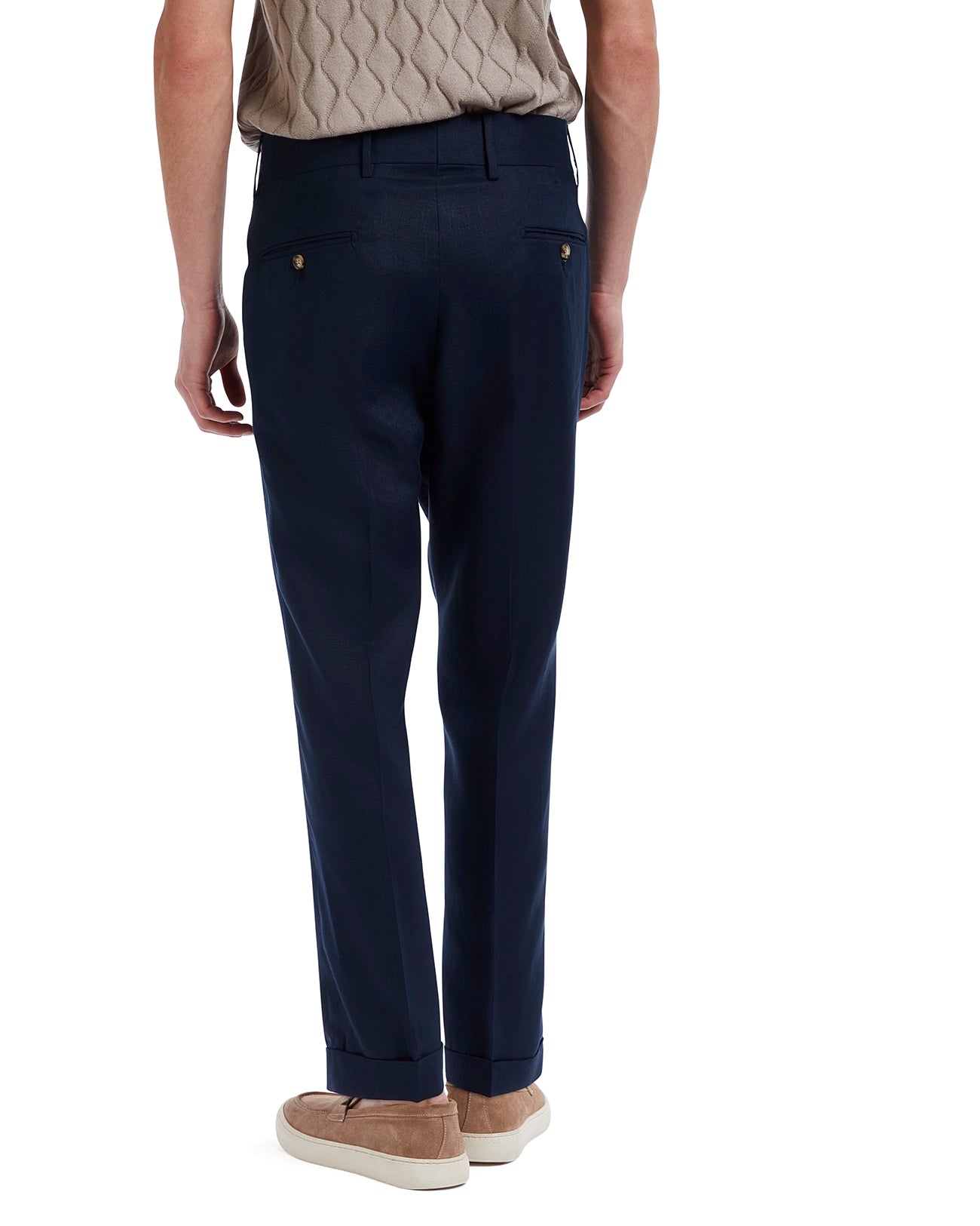Cargese trousers in pure blue linen