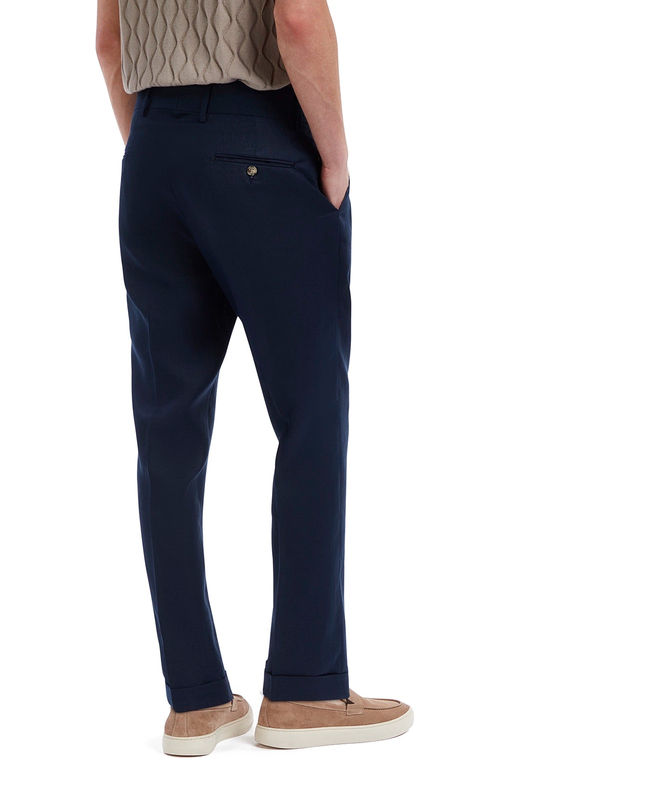 Cargese trousers in pure blue linen