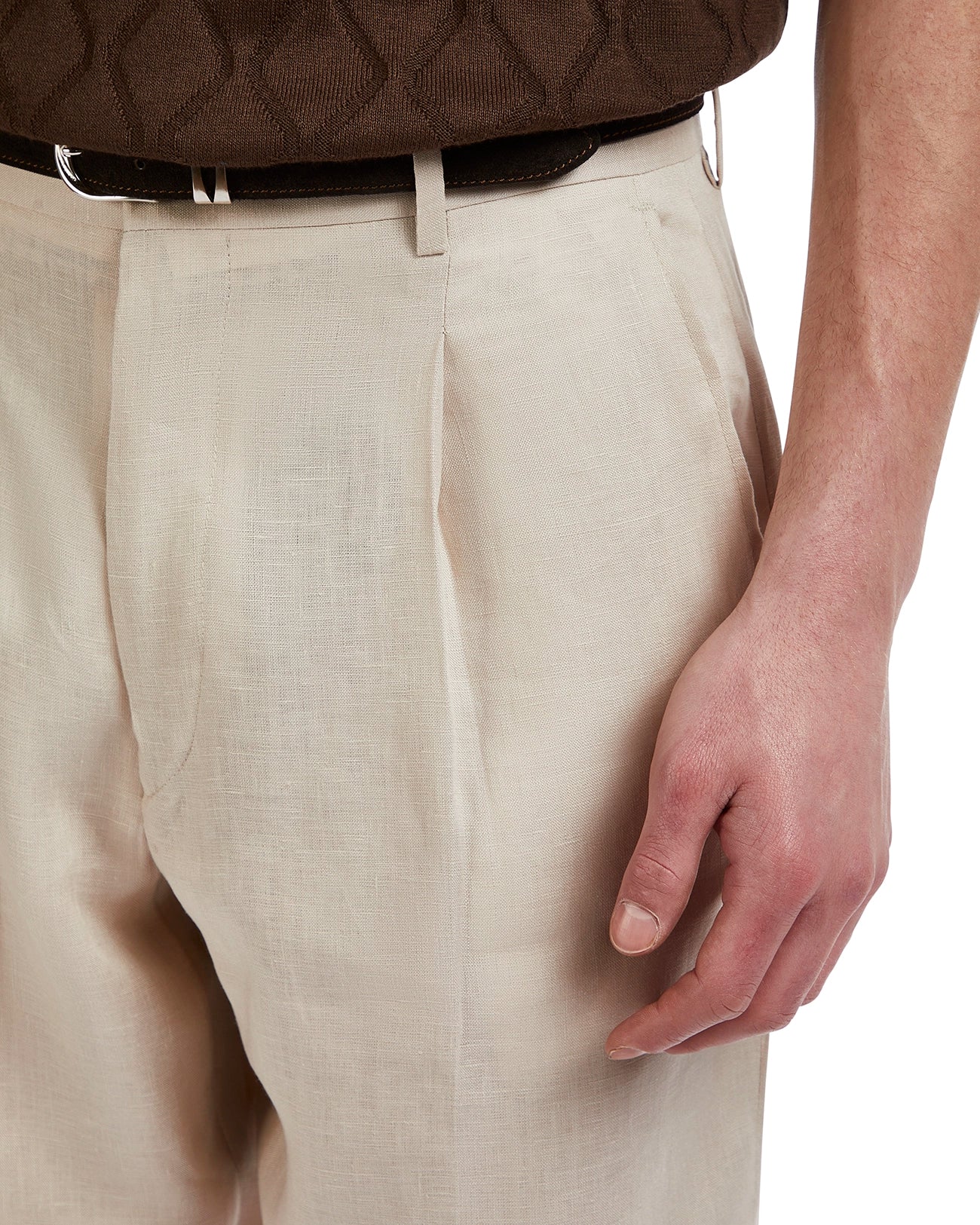 Pantalón Piana de lino puro color cáñamo