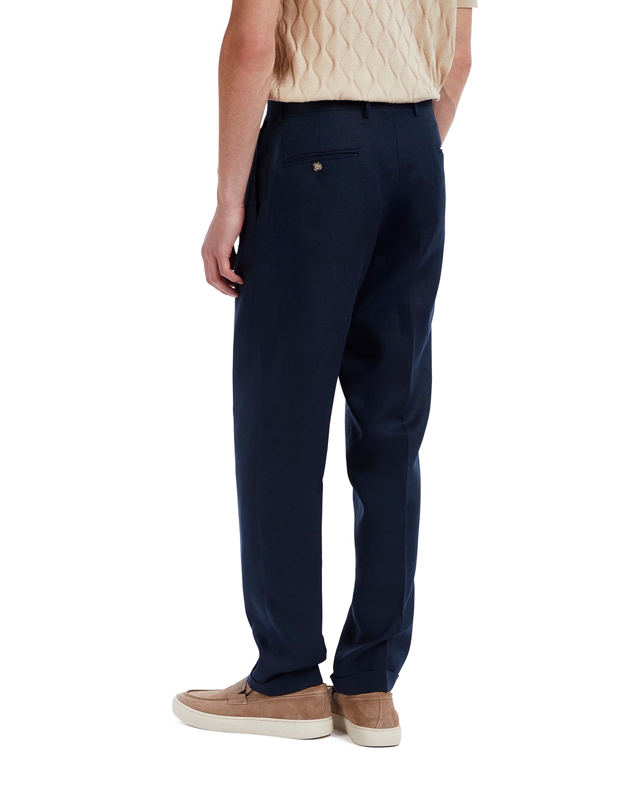 Pantalone Piana in puro lino blu
