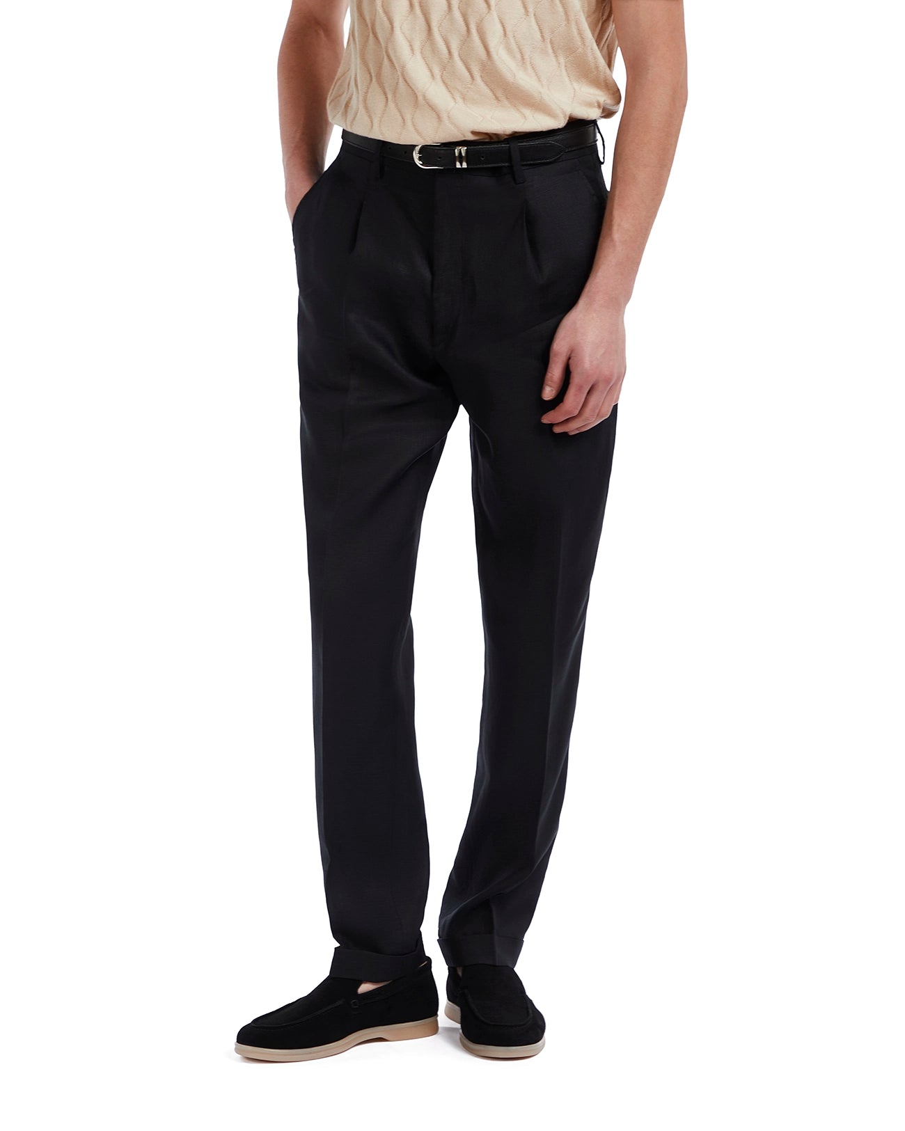 Pantalone Piana in puro lino nero