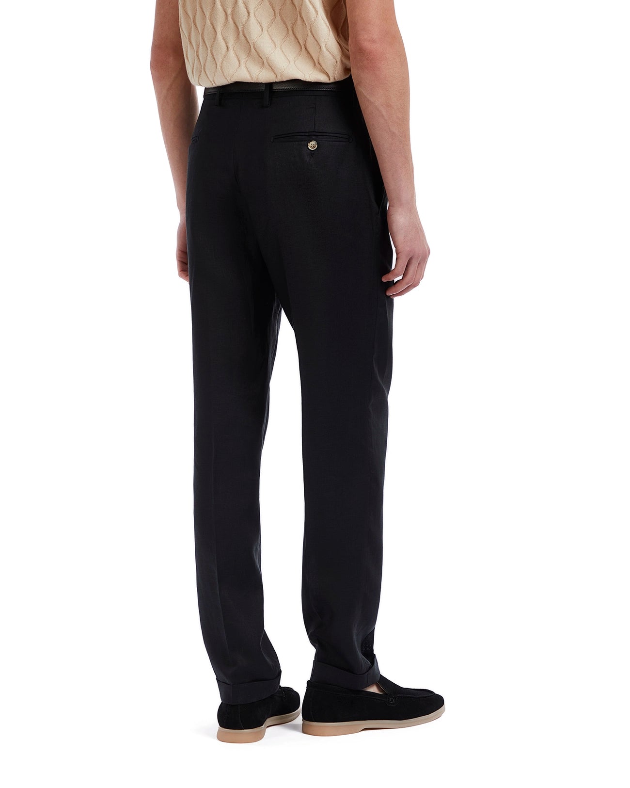 Pantalone Piana in puro lino nero
