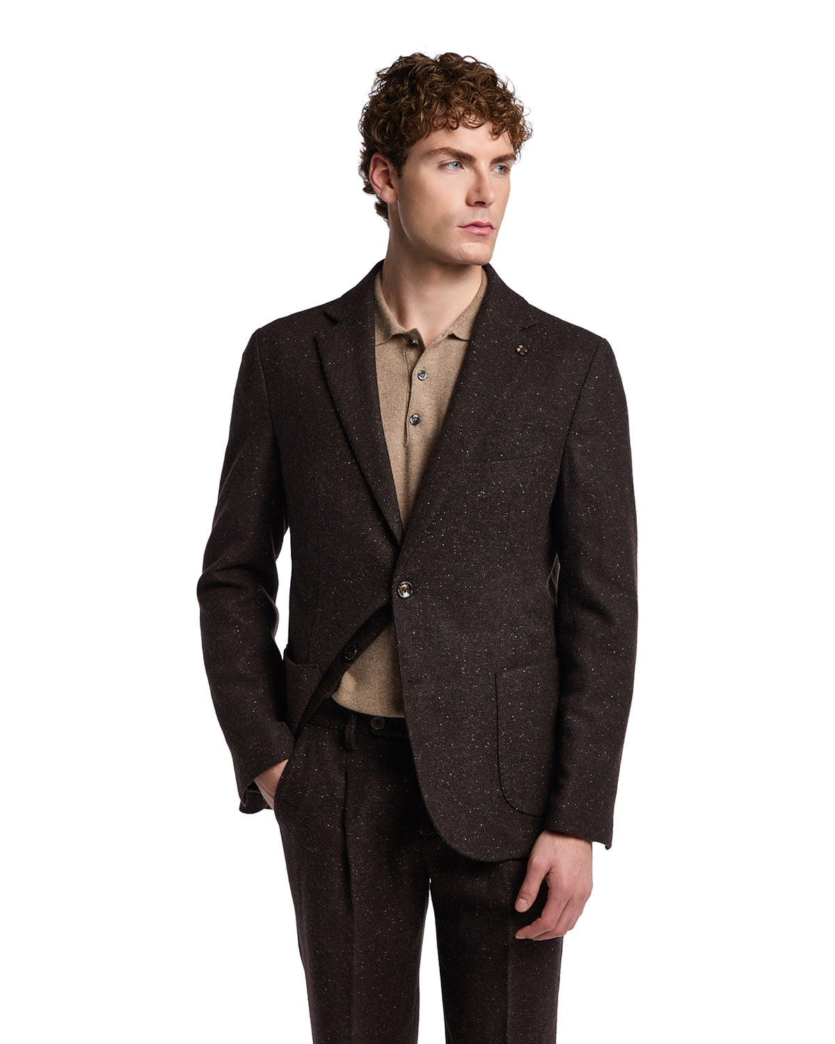 Pepe mottled dark brown jacket