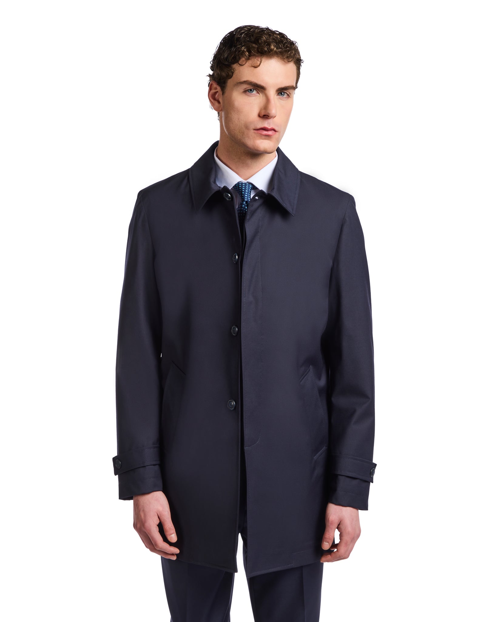 Trench Mantova sfoderato blu