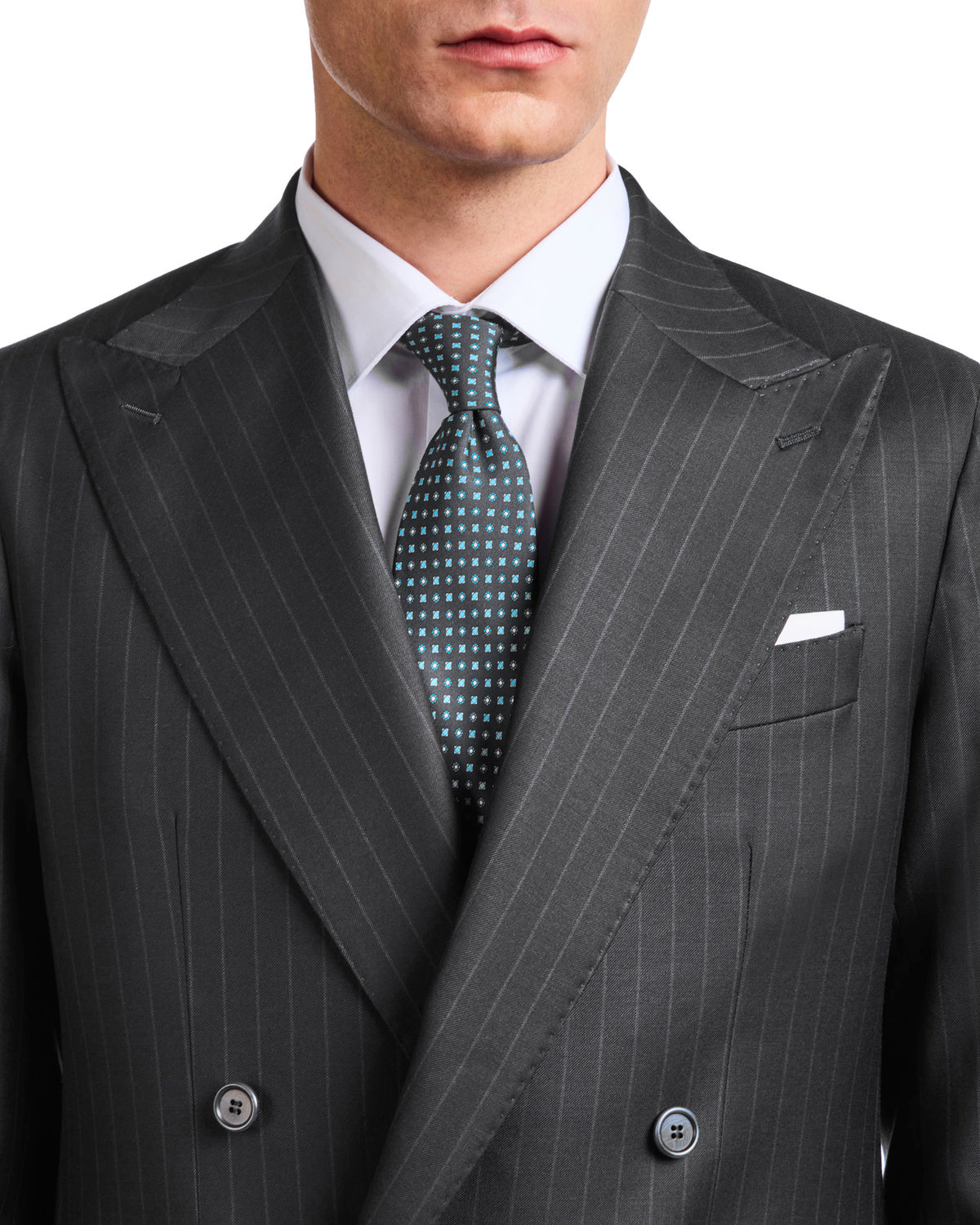 Vantage Drago charcoal wool pinstripe Roma suit