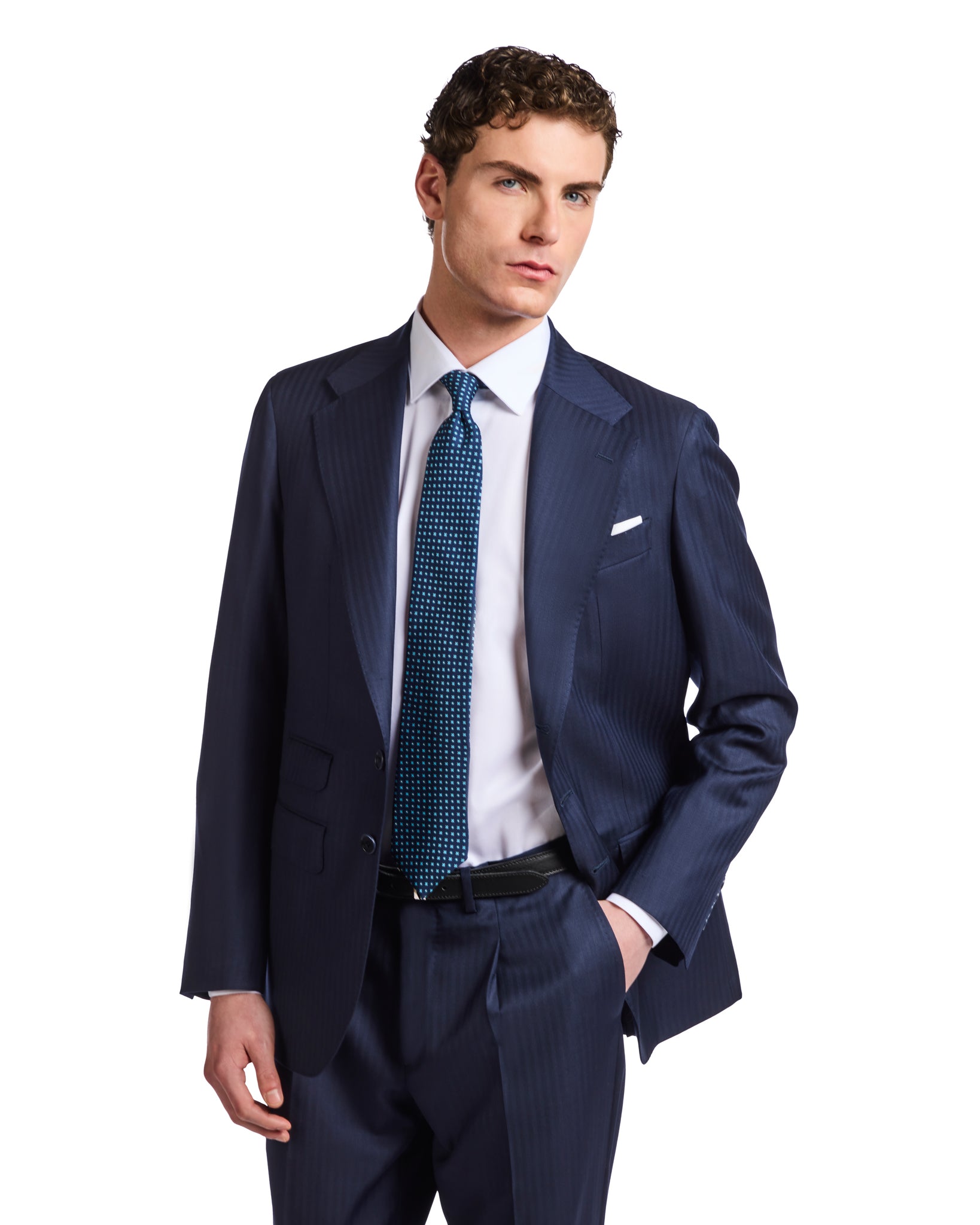 Robe bleue à chevrons Perennial Vitale Barberis Canonico