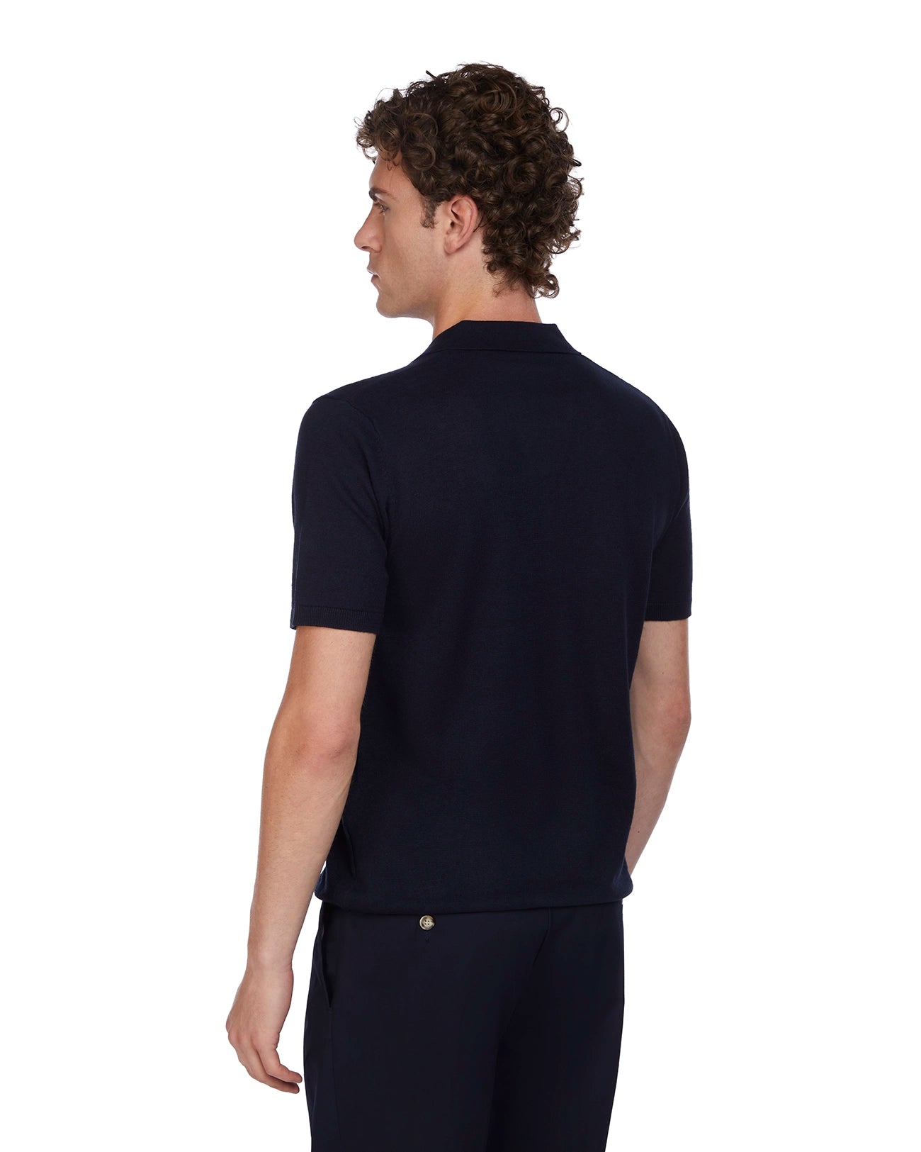 Polo Bandol in lino e cotone blu