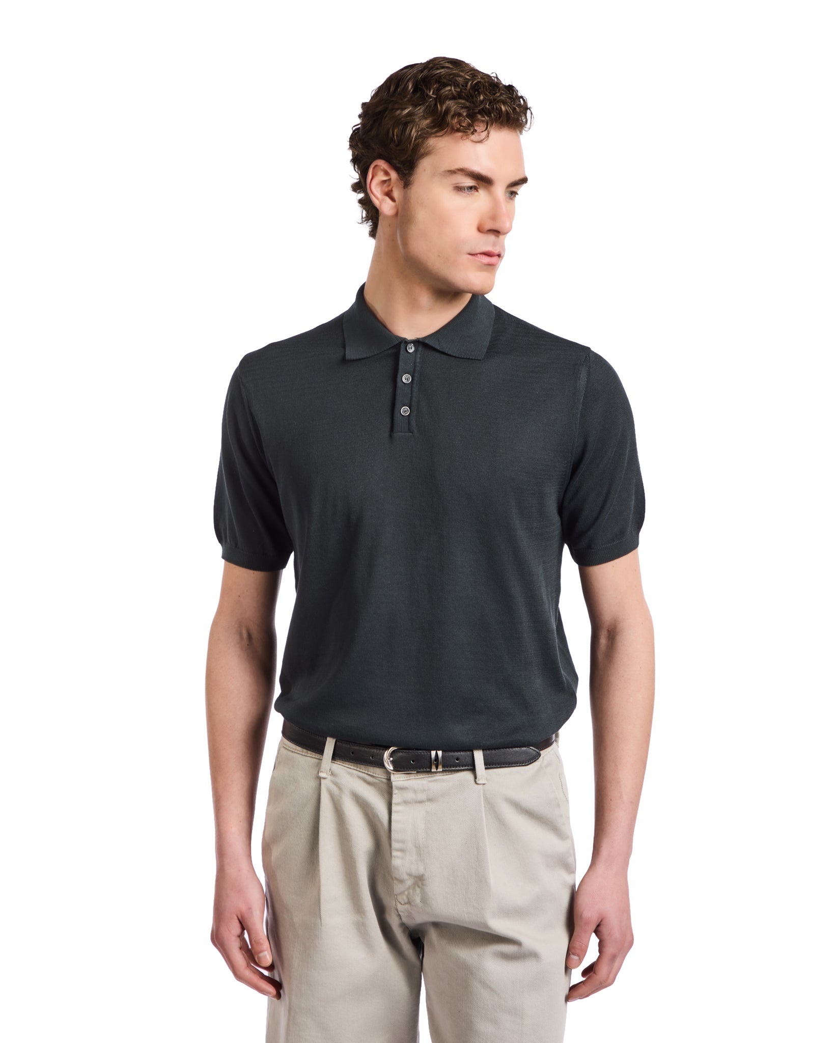 Roger Polo in black knit