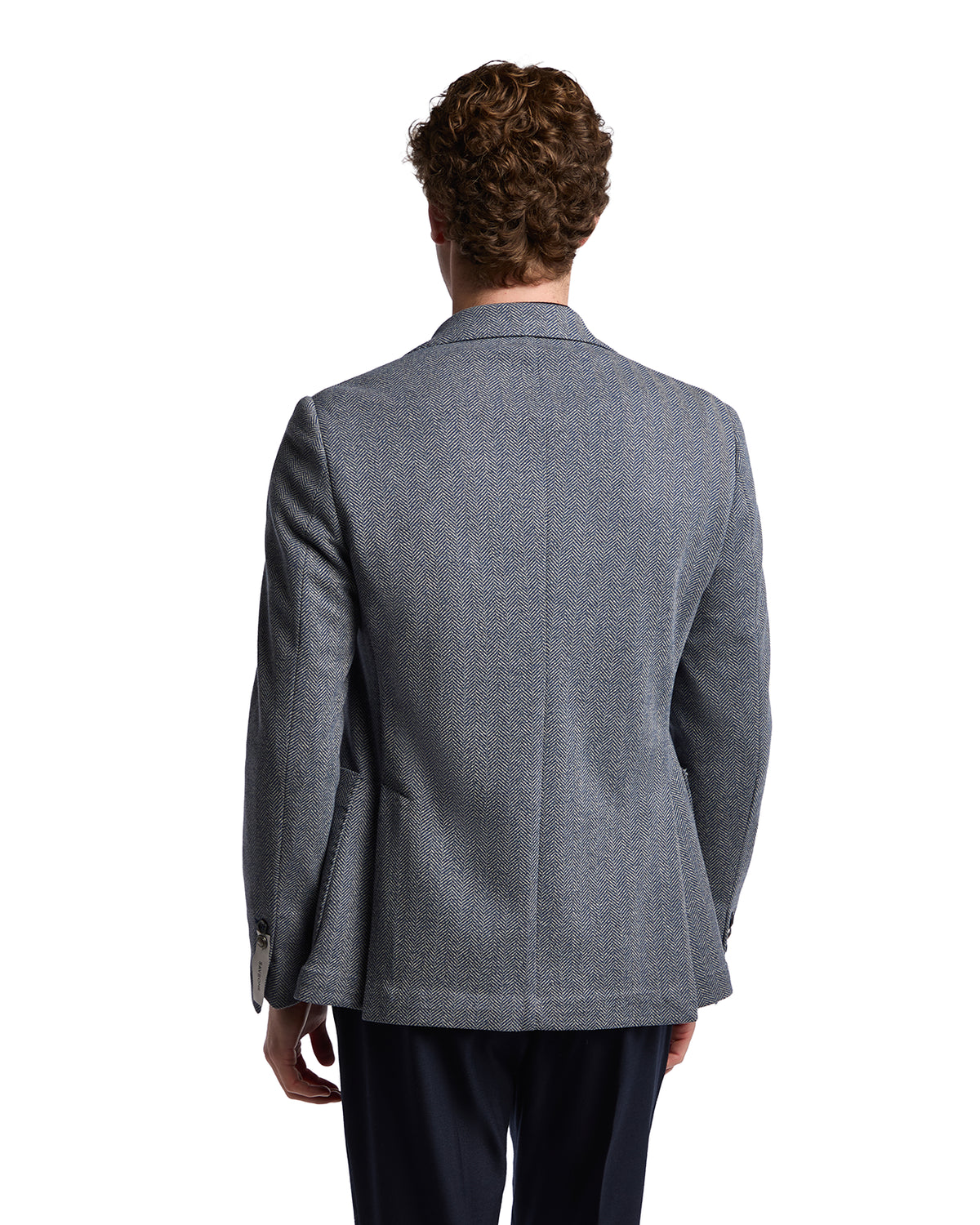 Blue herringbone Ruins jacket
