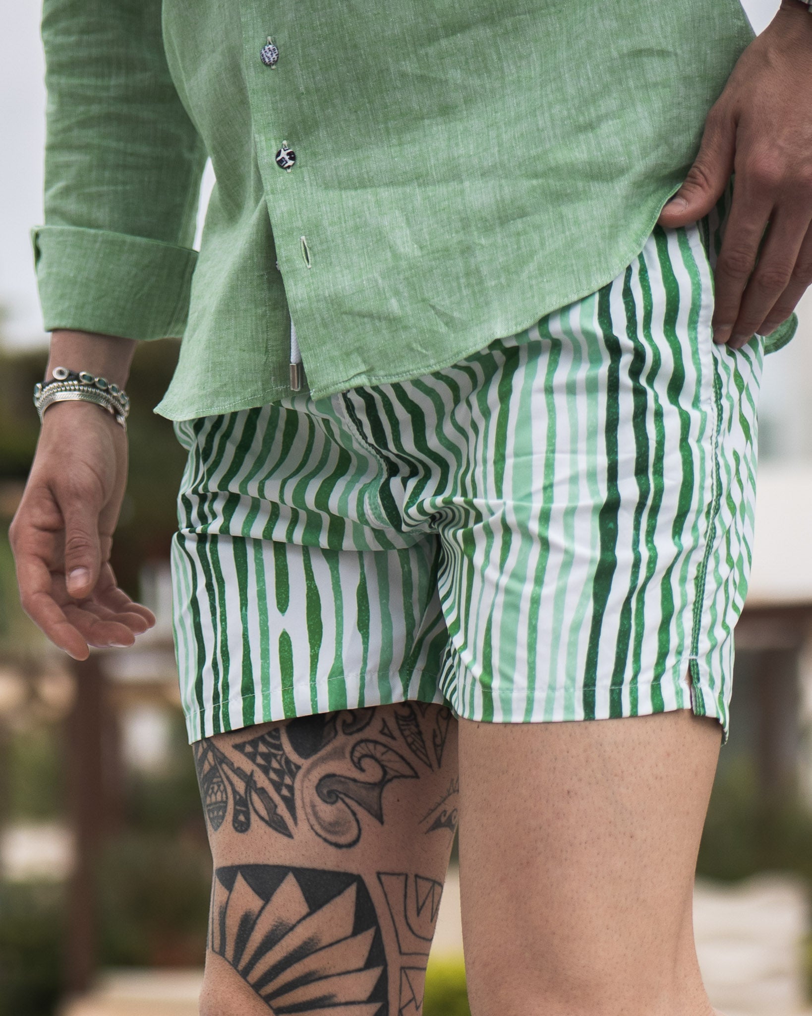 Stripe - green patterned swimsuit