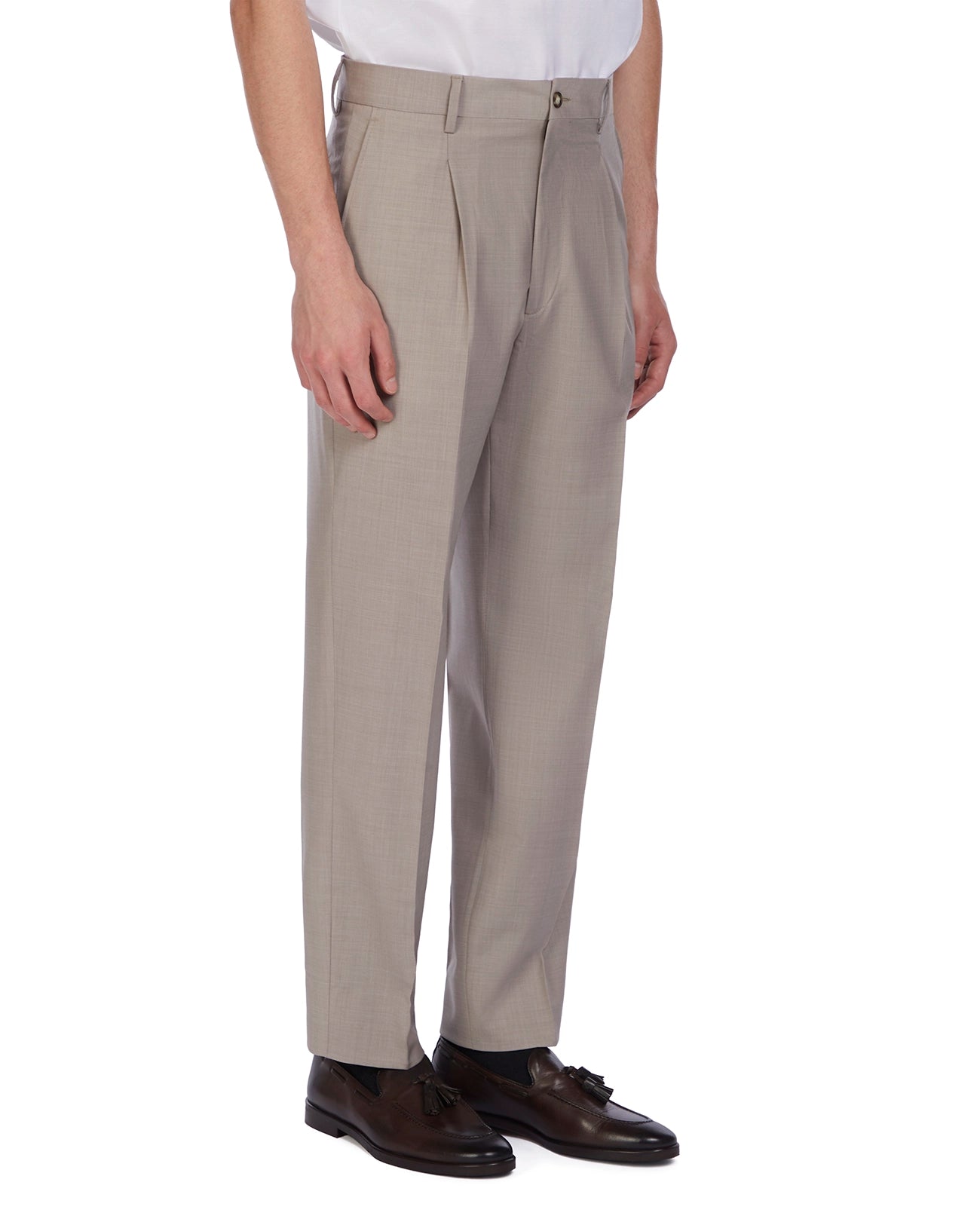Pantalone Soho in lana beige