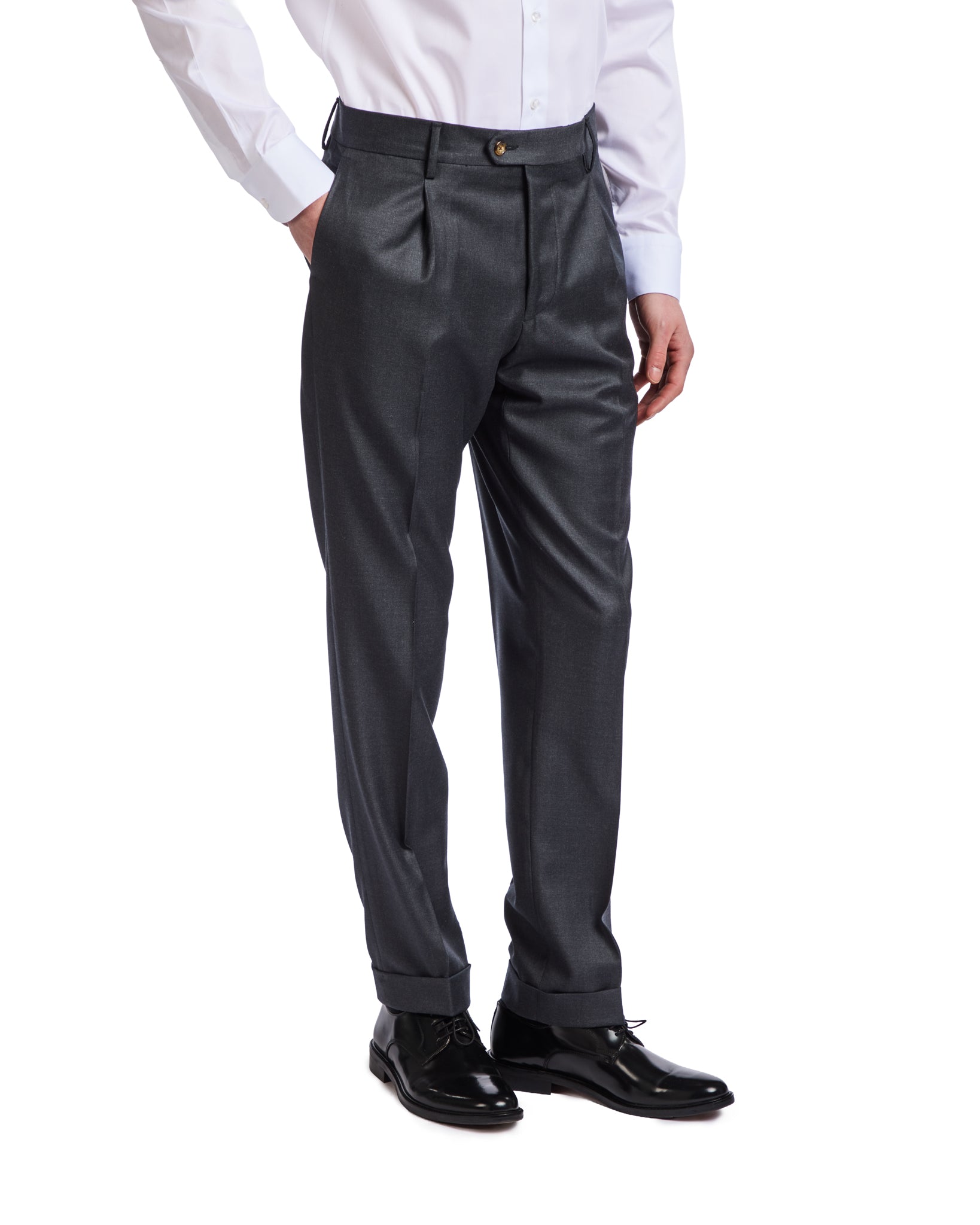 Pantalon Staten en laine Canonico anthracite