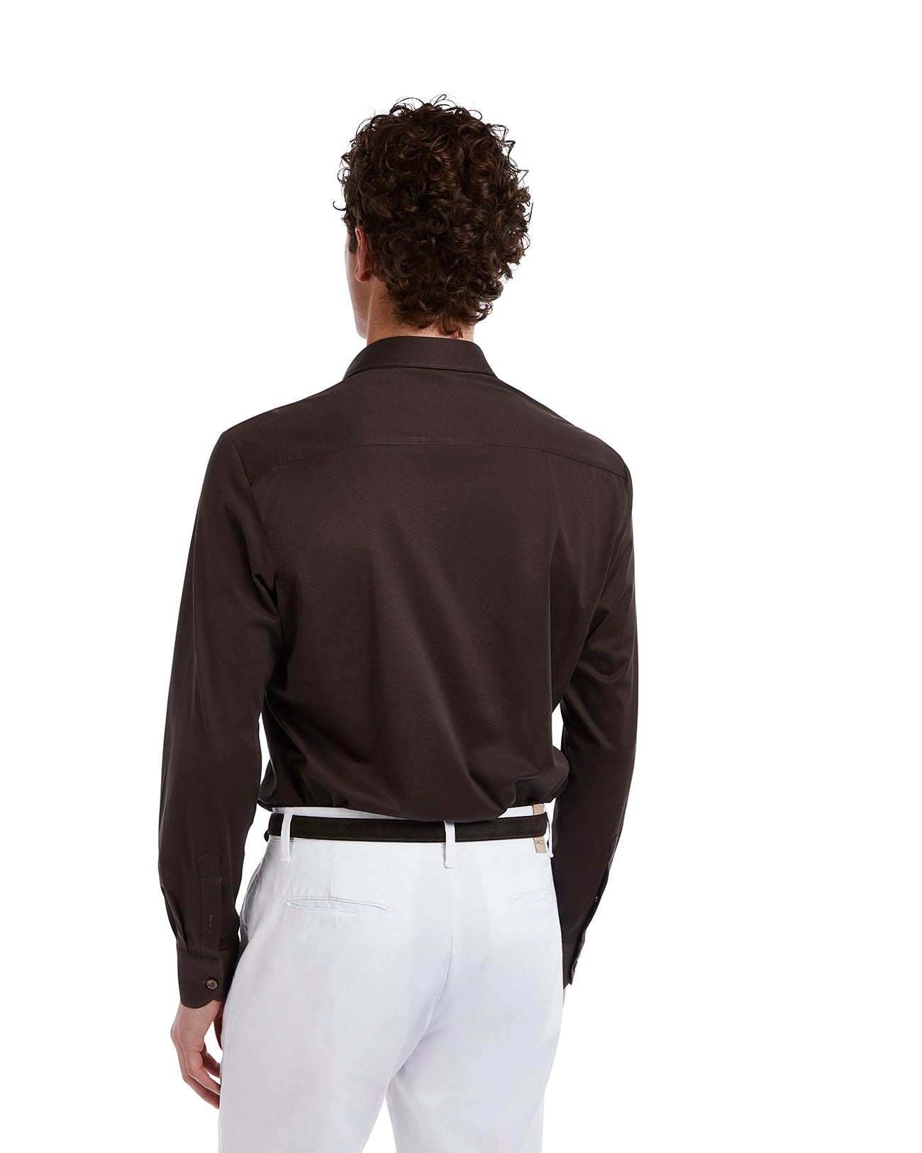 Teck non-iron dark brown shirt