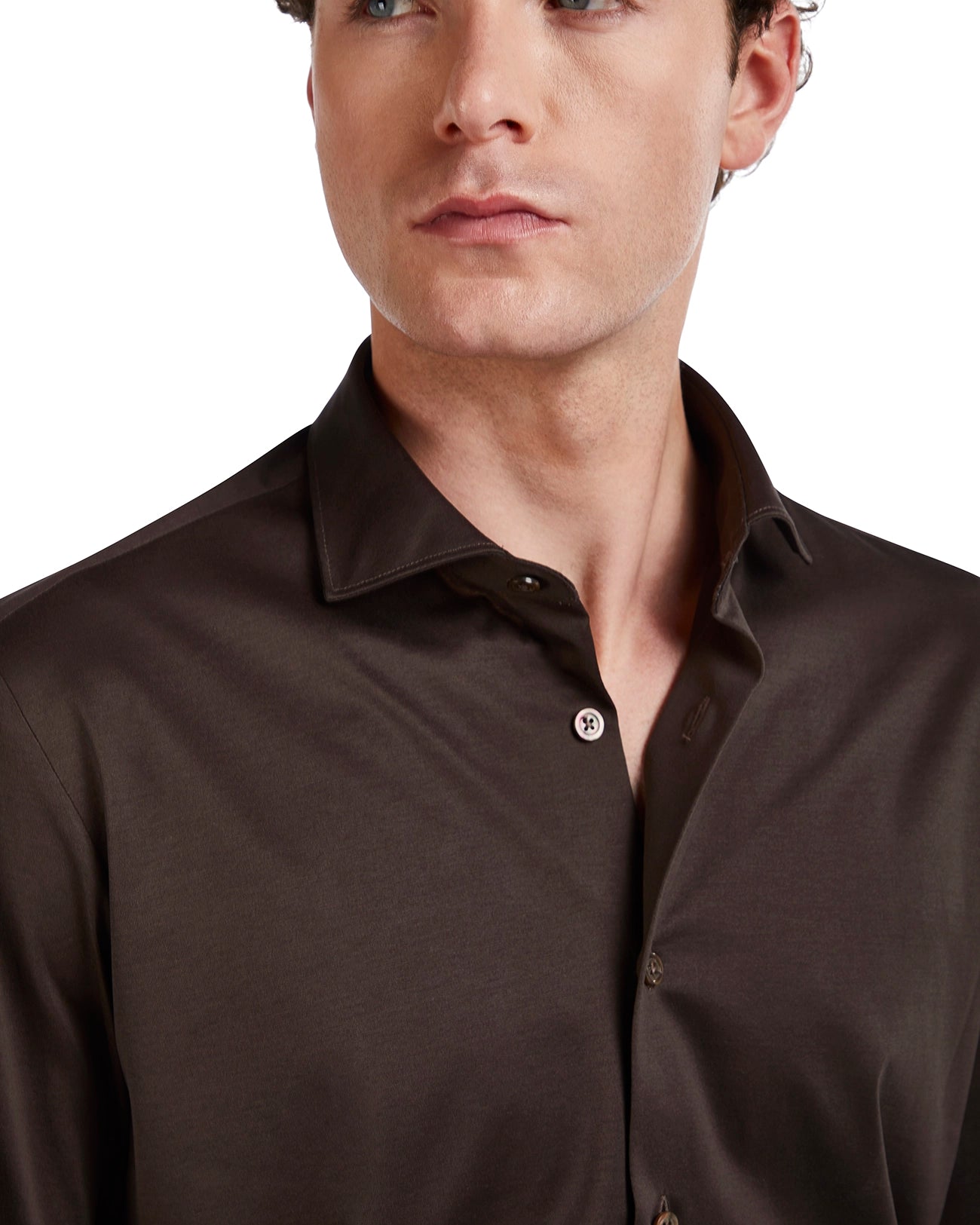 Miyagi shirt in dark brown cotton