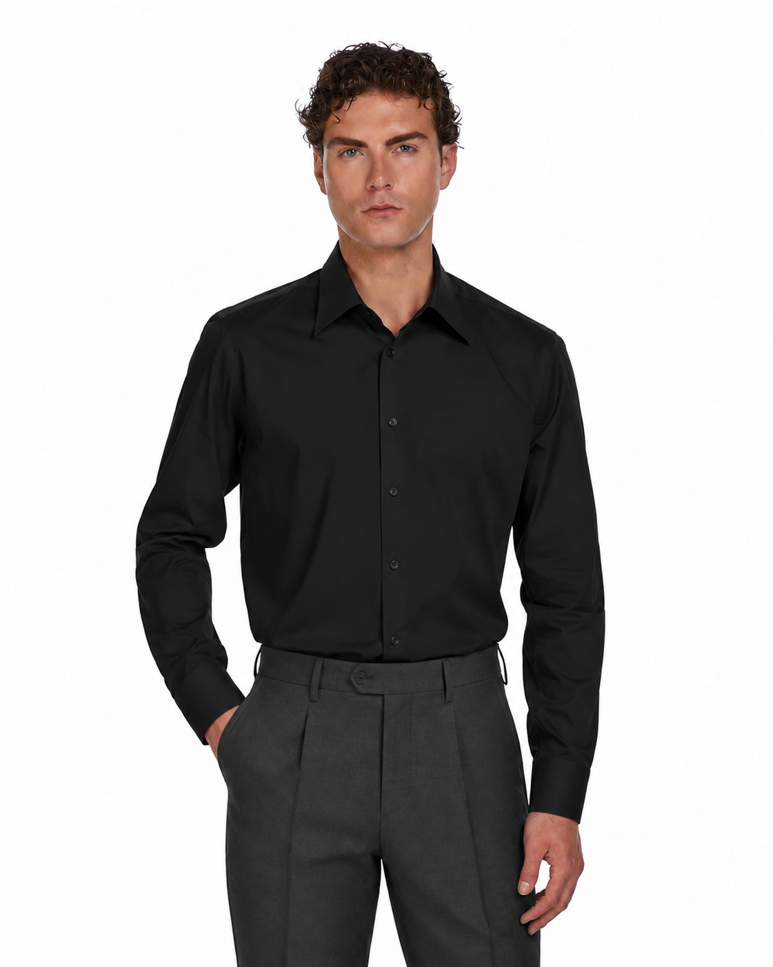 Heckler Black Cotton Poplin Shirt 