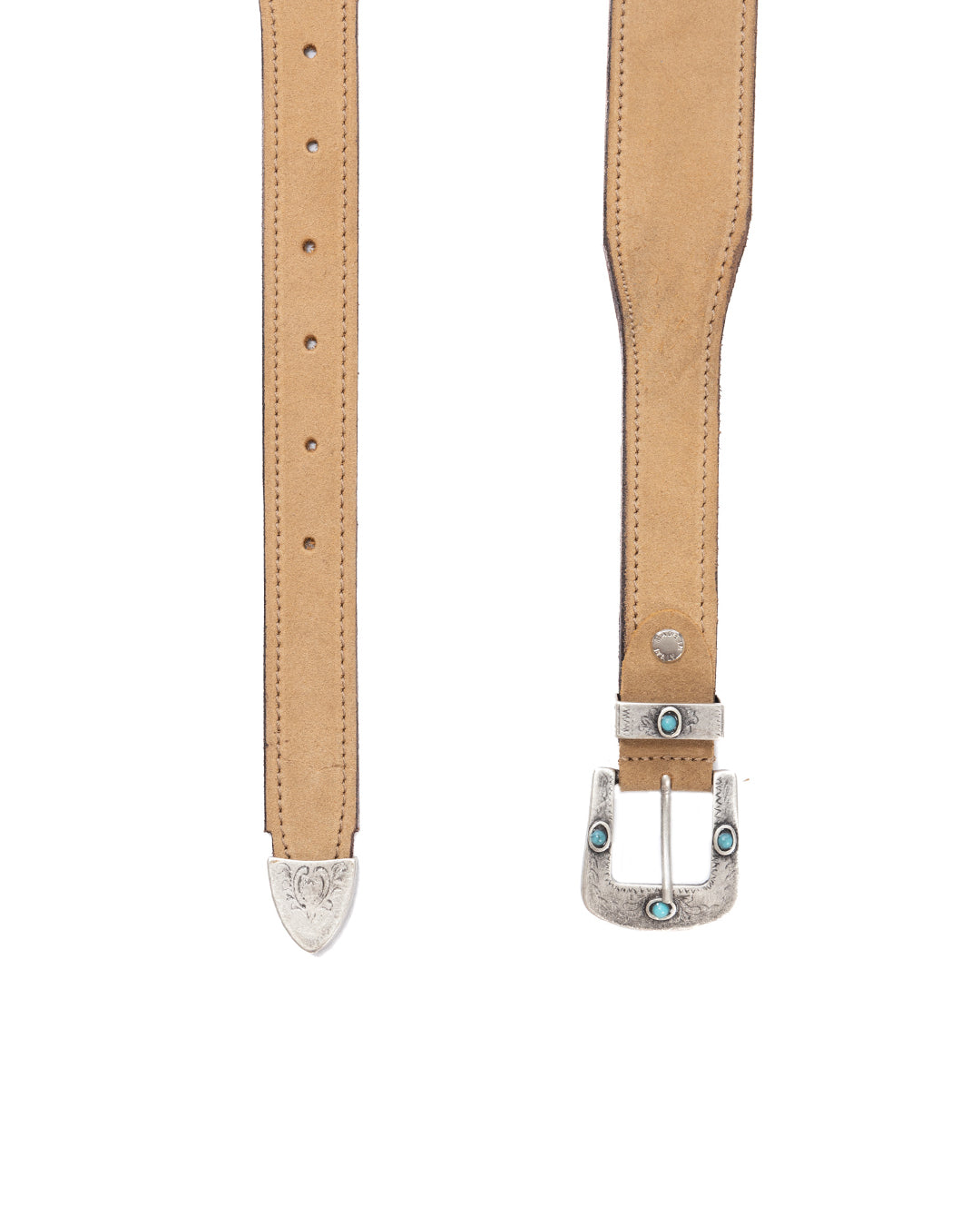 Quirico - beige suede jewel belt