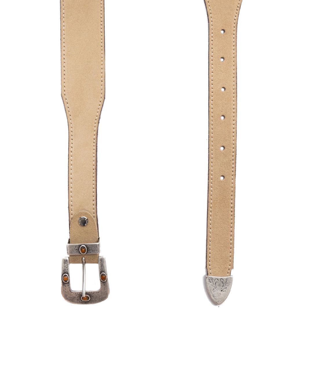 Quirico - beige suede jewel belt