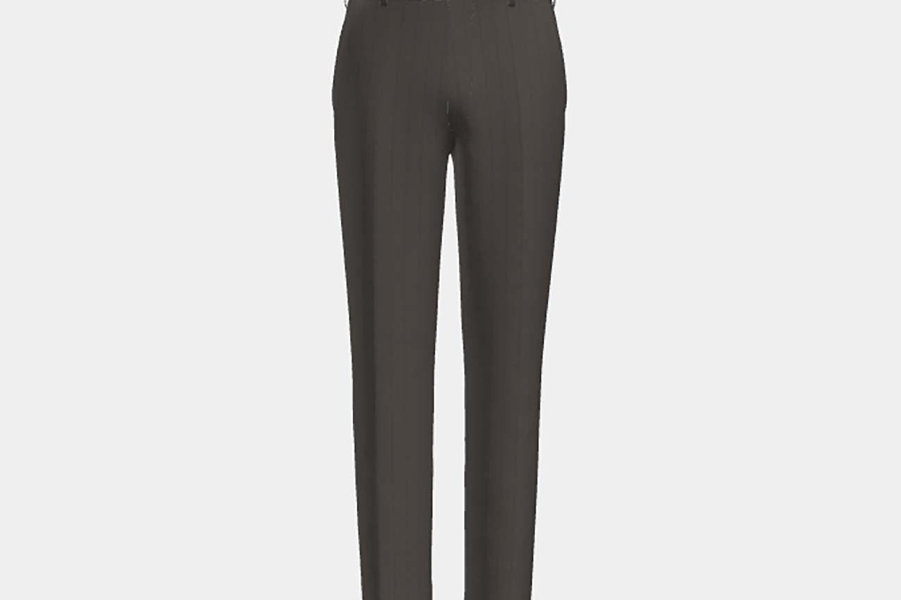 Pantalon ajusté en laine des années 130 à fines rayures marron Caccioppoli