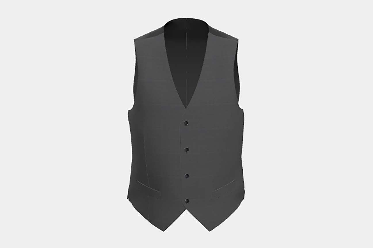 Gilet tailleur en laine gris 110s Canonico