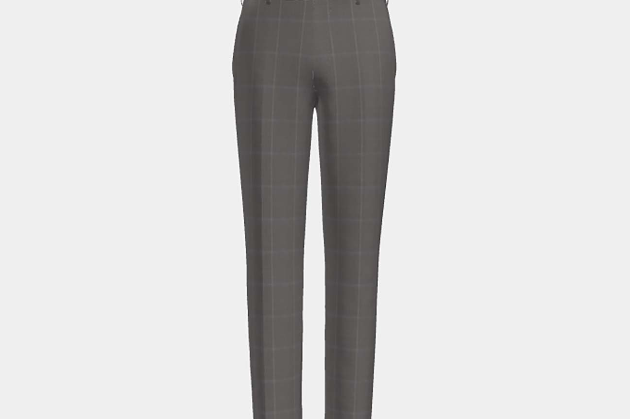 Pantalon tailleur en laine gris 110's Canonico