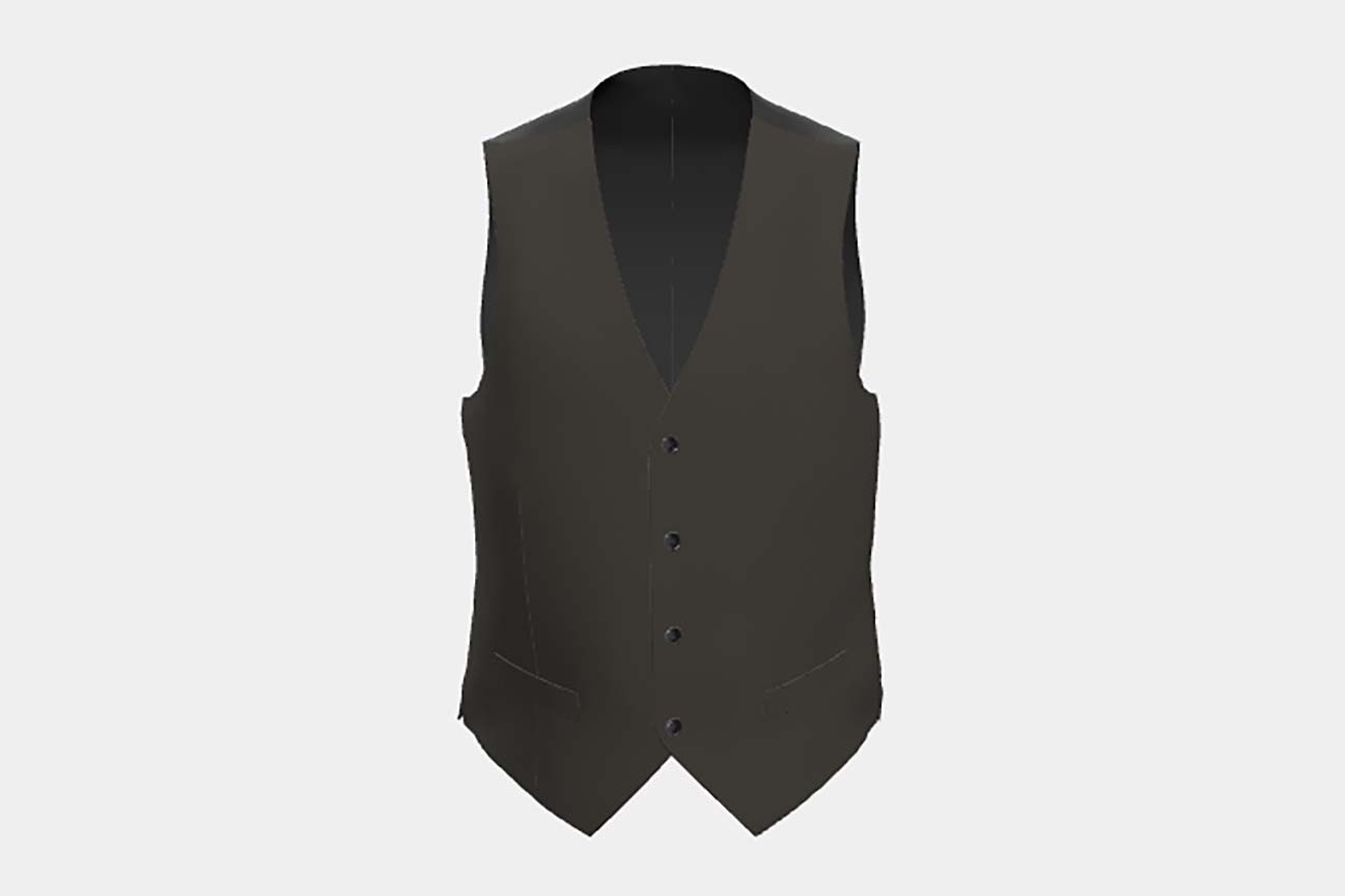 Gilet su misura lana 110s marrone Canonico