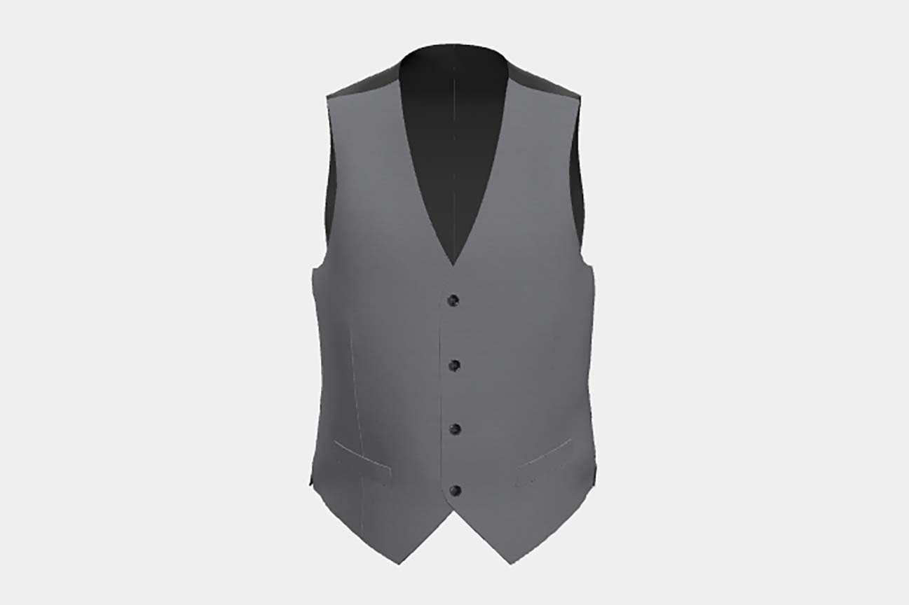Gilet tailleur en laine gris années 150 Loro Piana