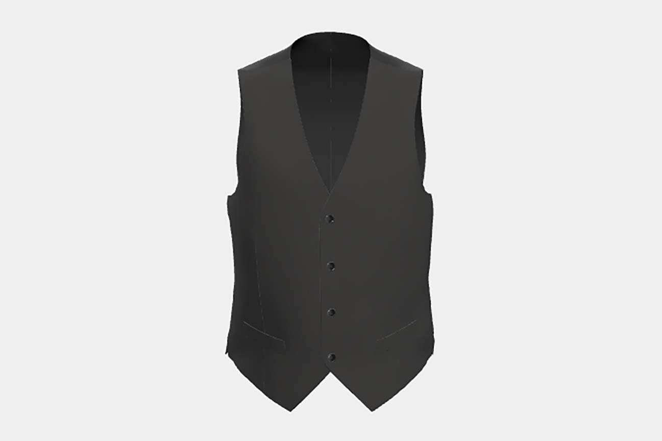 Gilet en laine et soie gris des années 150 sur mesure Caccioppoli