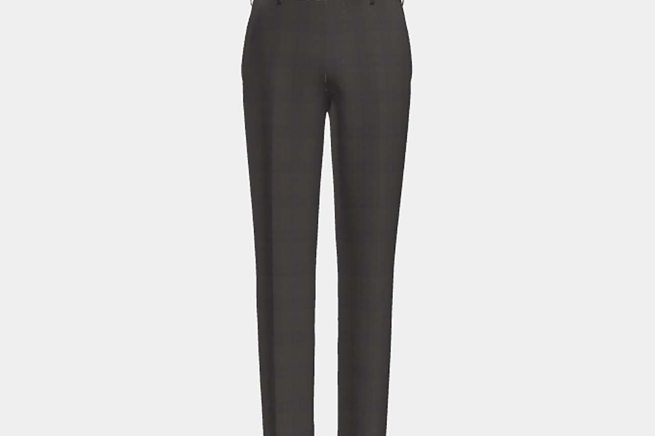 Pantalon tailleur en laine des années 130 avec fenêtres marron Caccioppoli