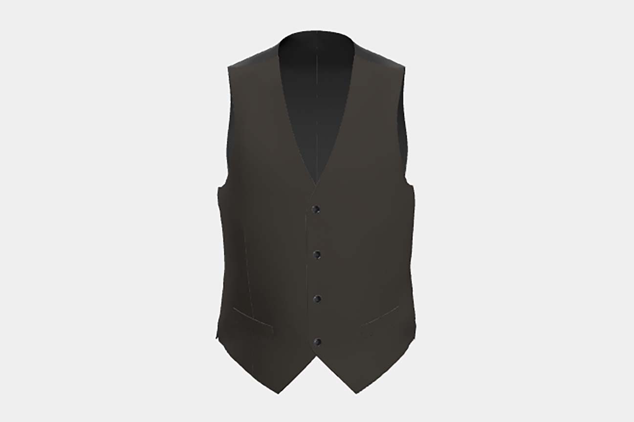 Gilet tailleur en laine marron années 150 Loro Piana