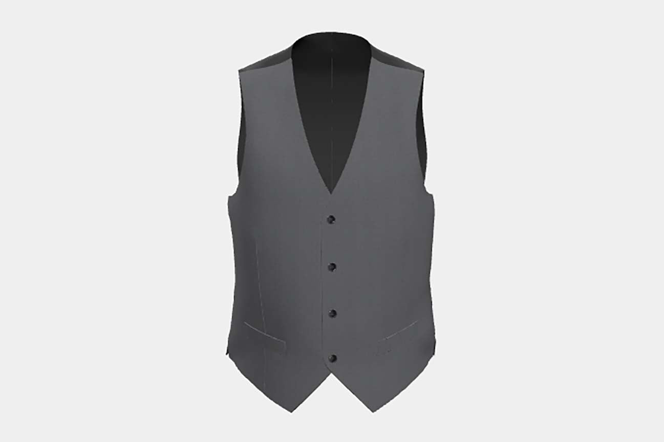 Gilet su misura lana e seta 150s grigio Caccioppoli