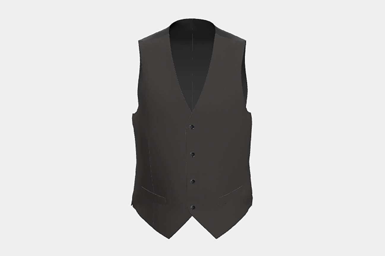 Gilet en laine des années 130 sur mesure avec fenêtre marron Caccioppoli