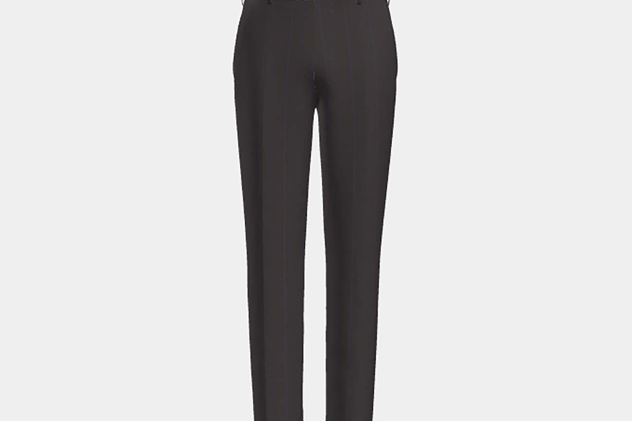 Pantalon ajusté en laine des années 130 à fines rayures marron Caccioppoli