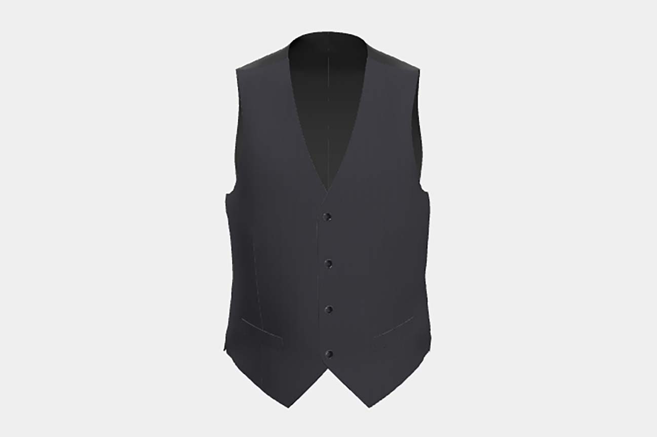 Made to measure 150s blue wool and silk waistcoat Caccioppoli