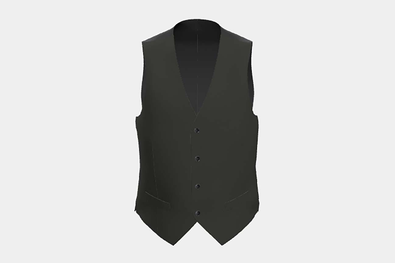 Gilet su misura lana 110s nero Canonico