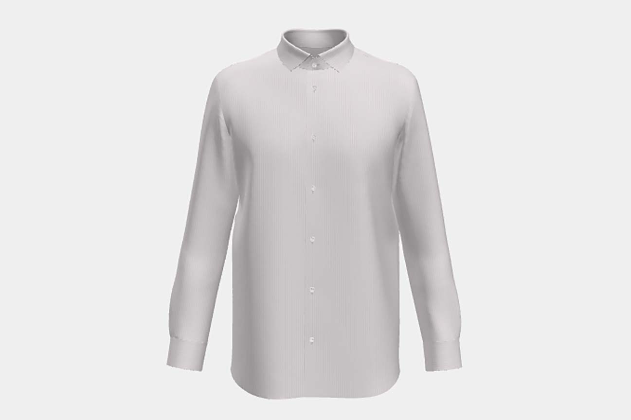 Chemise ajustée en coton à rayures rouges