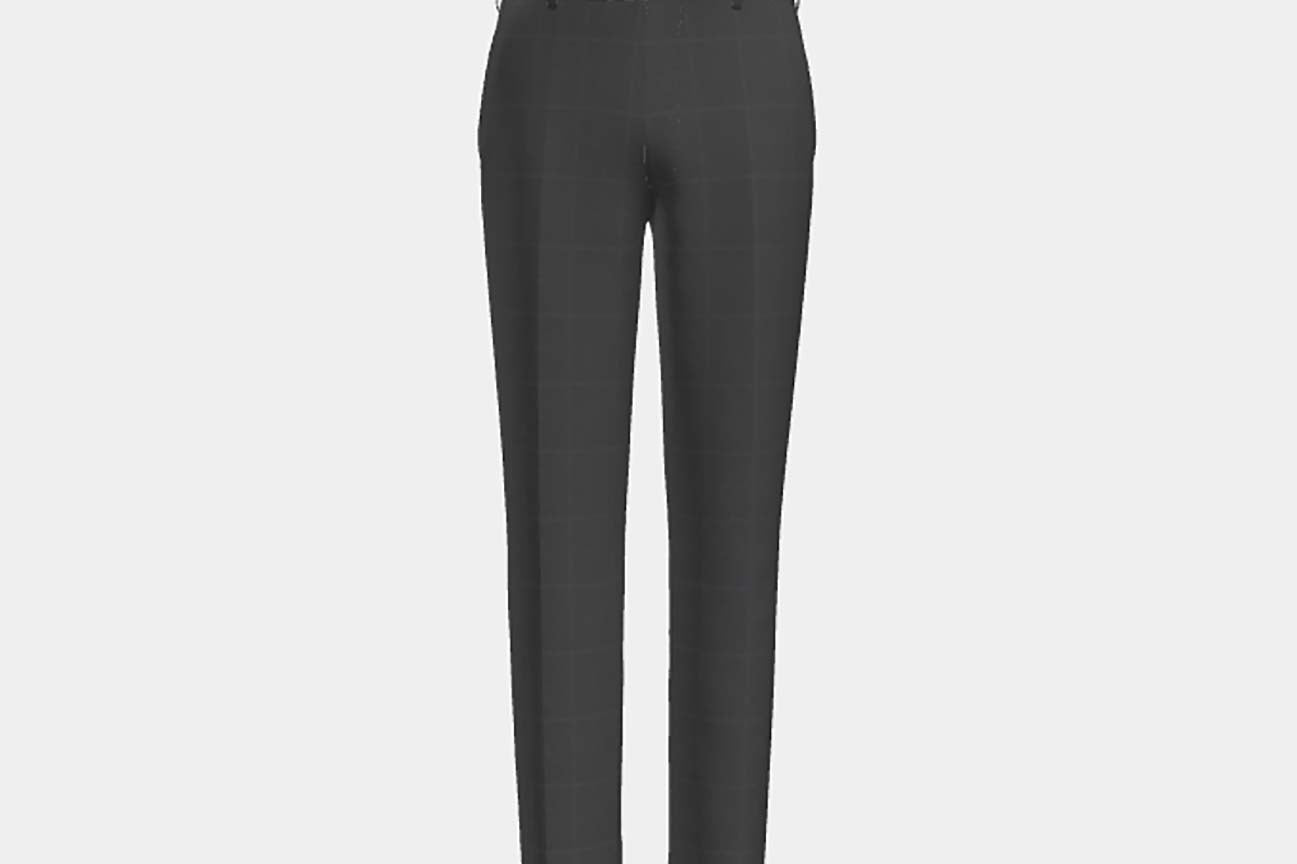 Pantalon tailleur en laine gris 110's Canonico