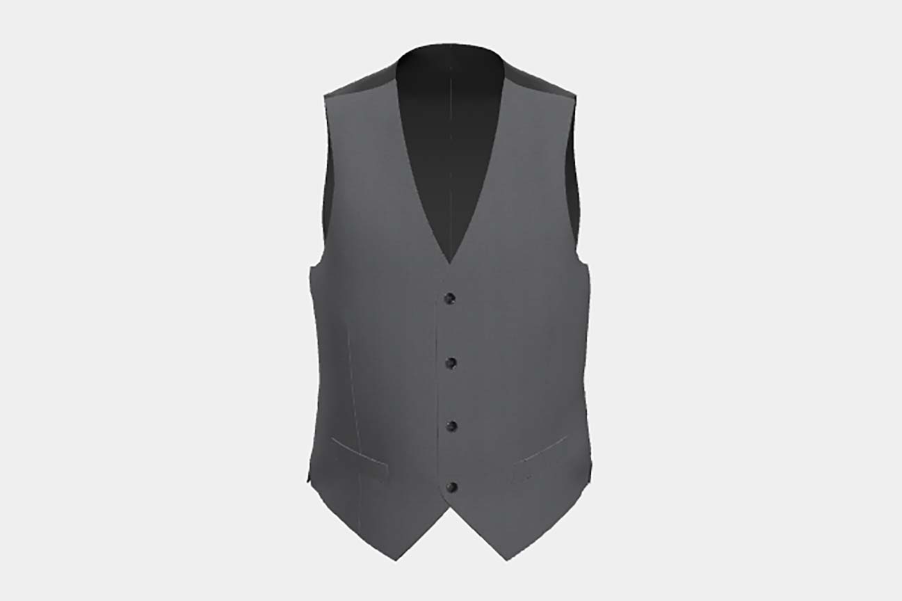 Gilet su misura lana e seta 150s grigio Caccioppoli