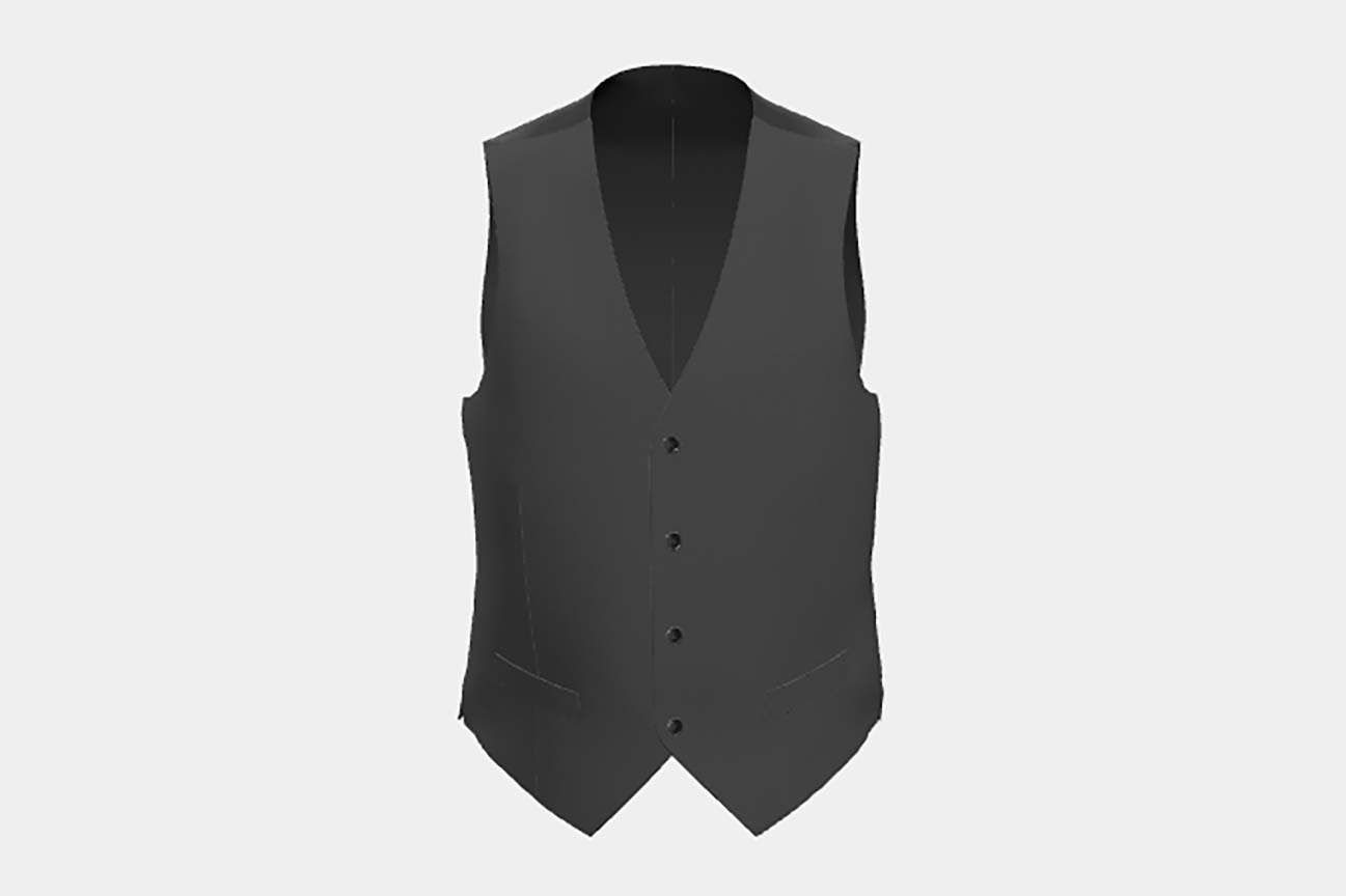Gilet tailleur en laine gris 110s Canonico