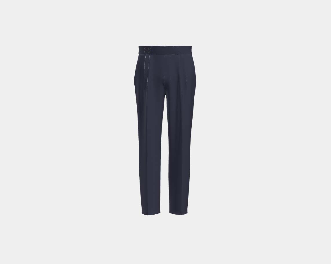 Pantalon tailleur en laine grise 110's Canonico avec bande