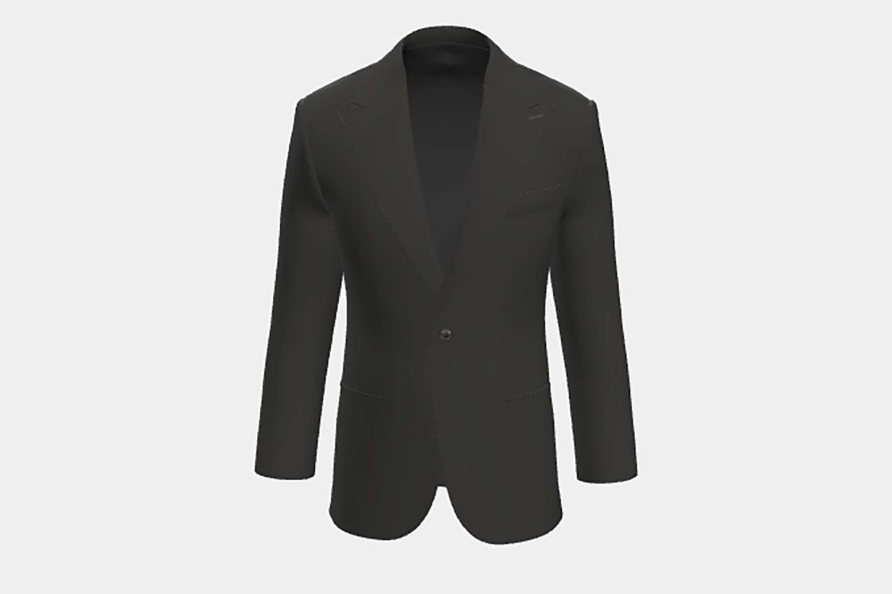 Veste tailleur en laine noire des années 120 Canonico