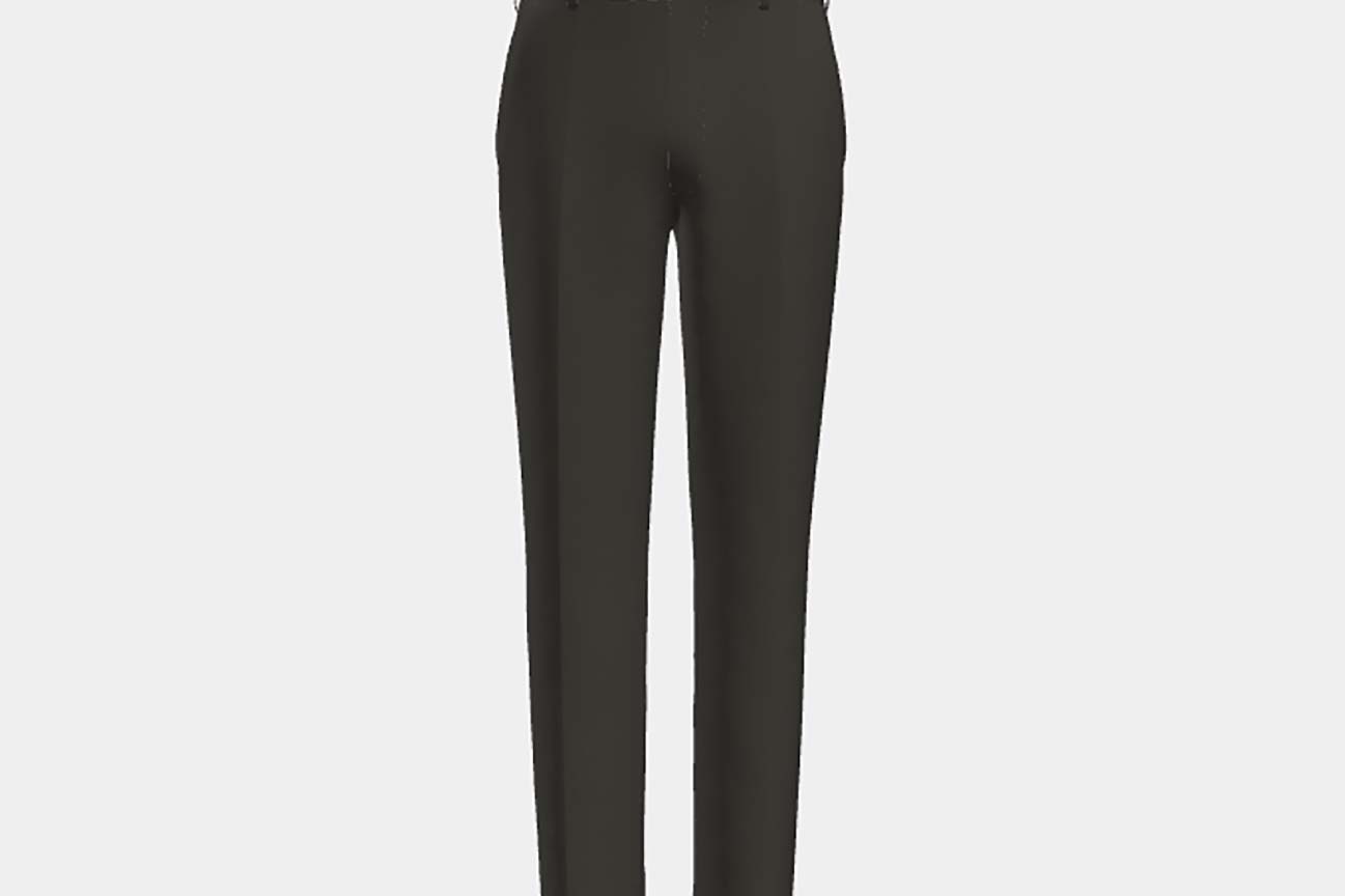Pantalon tailleur en laine marron 110's Canonico