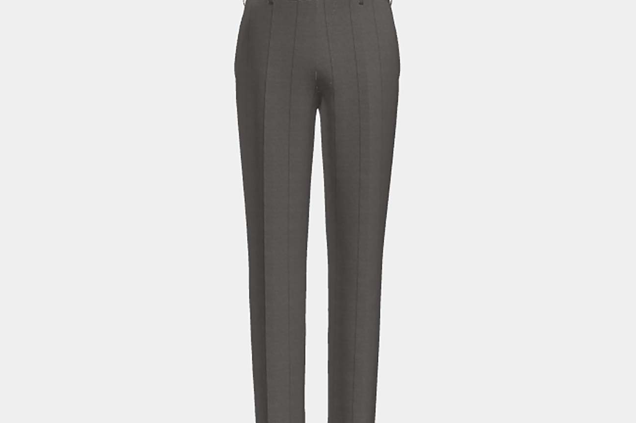 Pantalon ajusté en laine des années 130 à fines rayures marron Caccioppoli