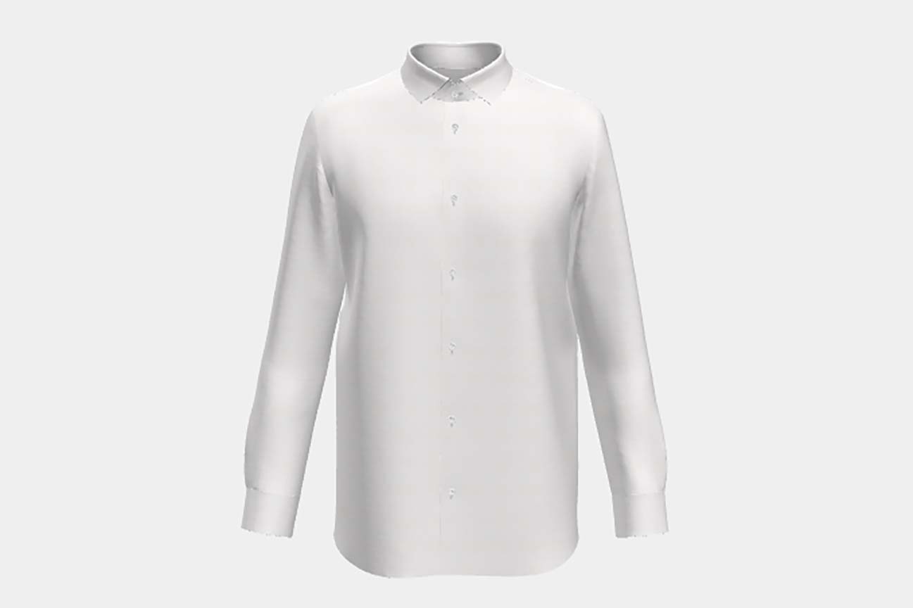 Chemise ajustée en coton blanc
