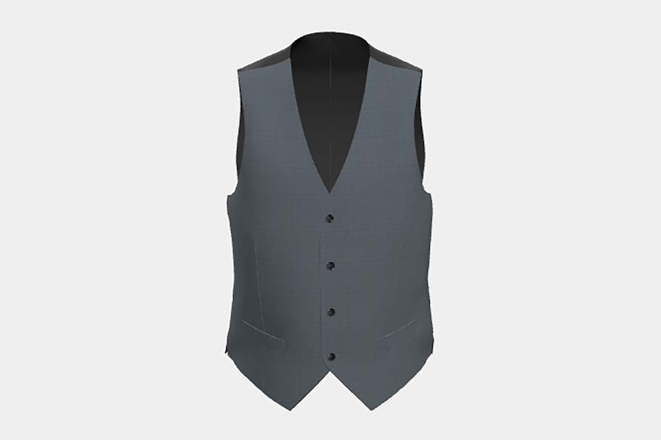 Made to measure 150s green wool and silk waistcoat Caccioppoli