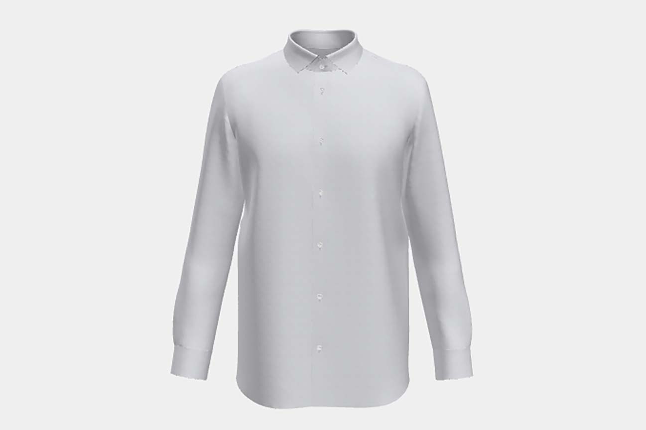 Chemise ajustée en coton à rayures bleues