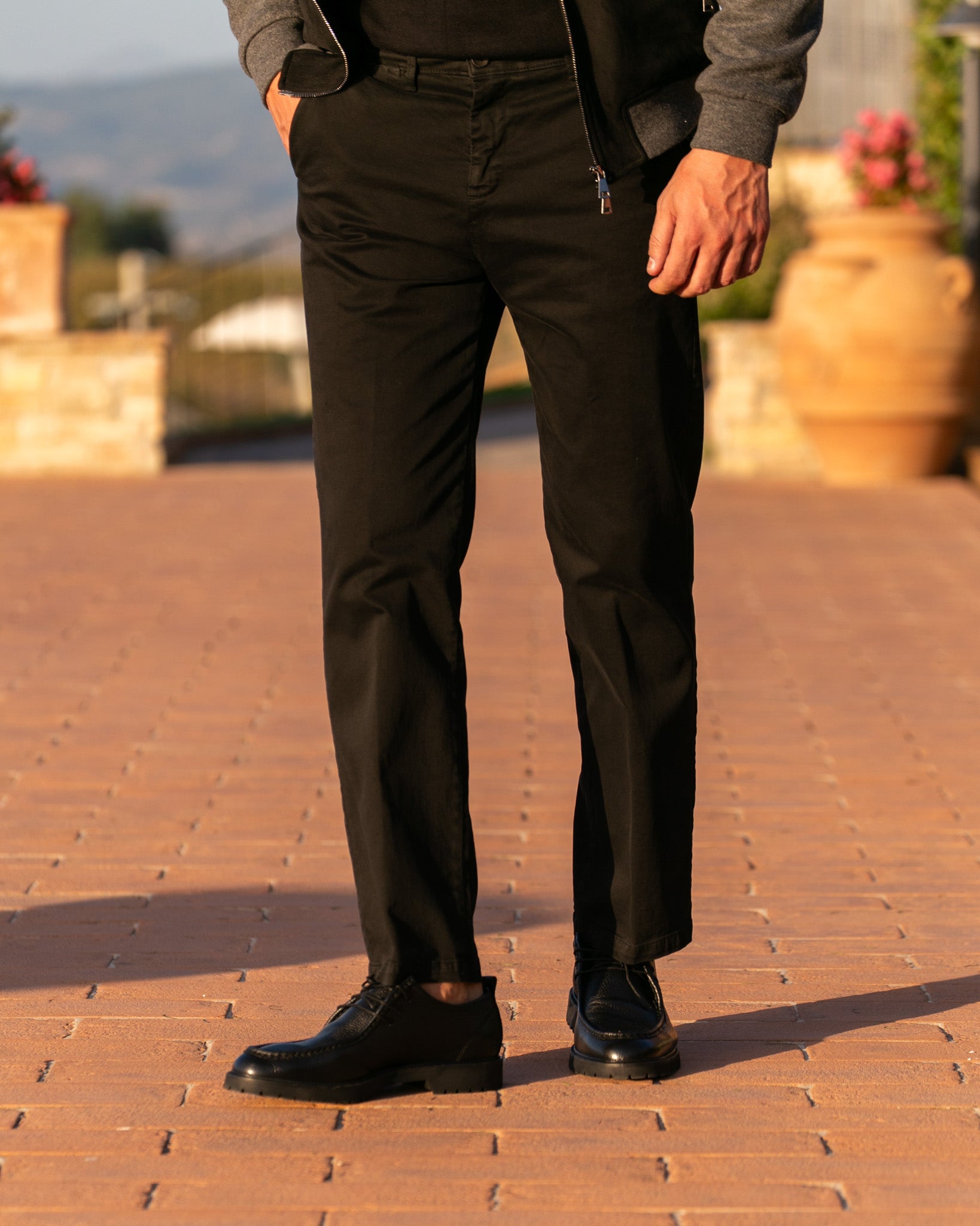 Sorrento - black wide leg trousers