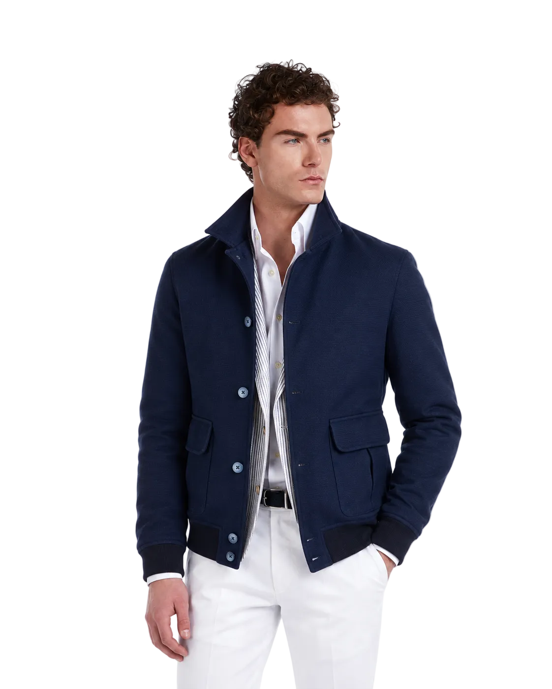 Bomber Trieste blu in cotone