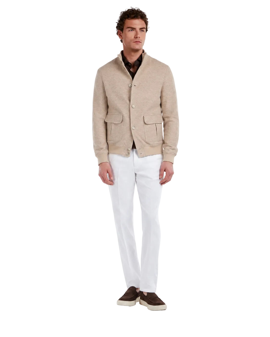 Bomber Trieste beige in cotone