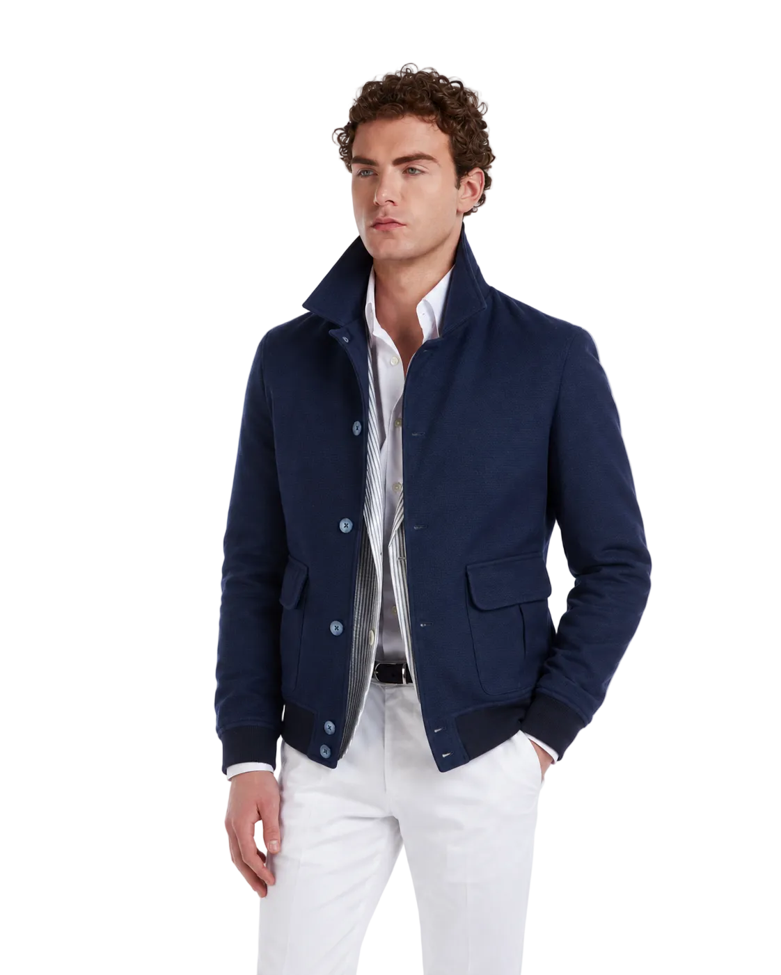 Bomber Trieste blu in cotone